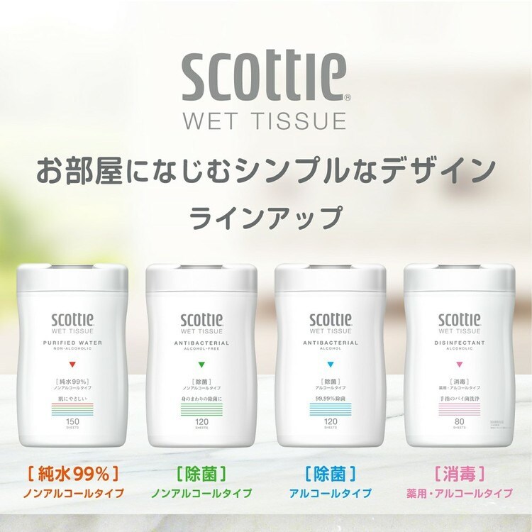 スコッティ ウェットティッシュ 除菌 アルコール つめかえ用 120枚 77017 5