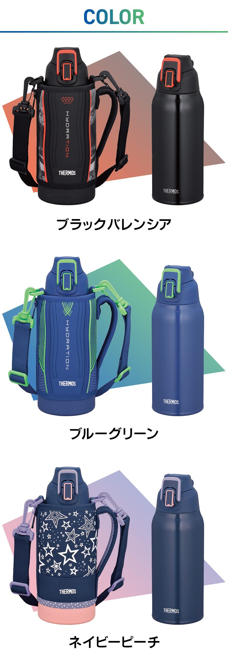 サーモス サーモス 真空断熱スポーツボトル 0.8L FHT-802F BKV 全3色【プラザセレクト】5