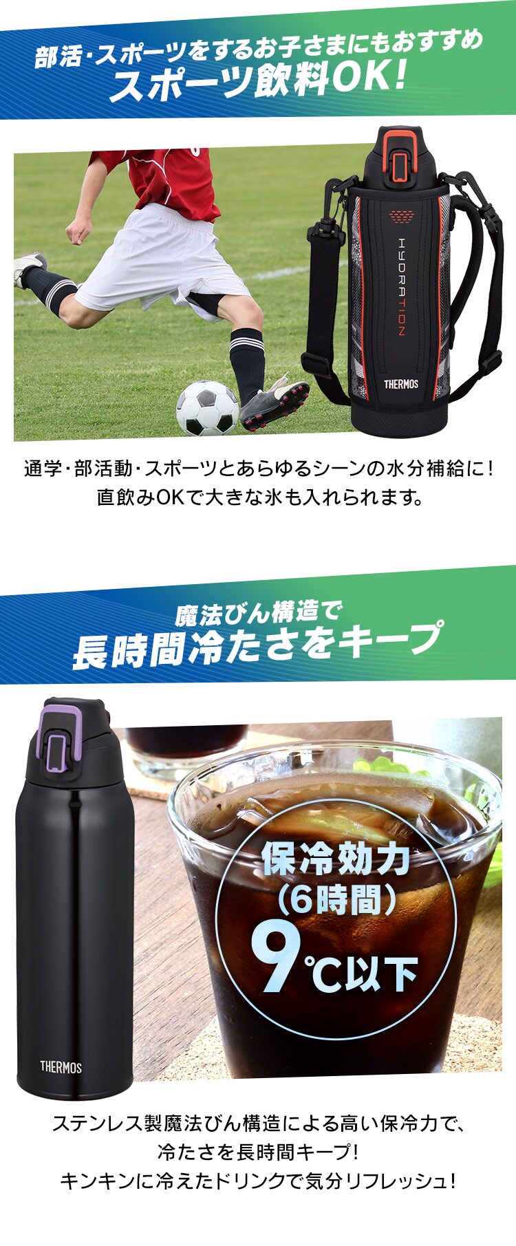 サーモス サーモス 真空断熱スポーツボトル 1L FHT-1002F BKPL 全4色【プラザセレクト】2