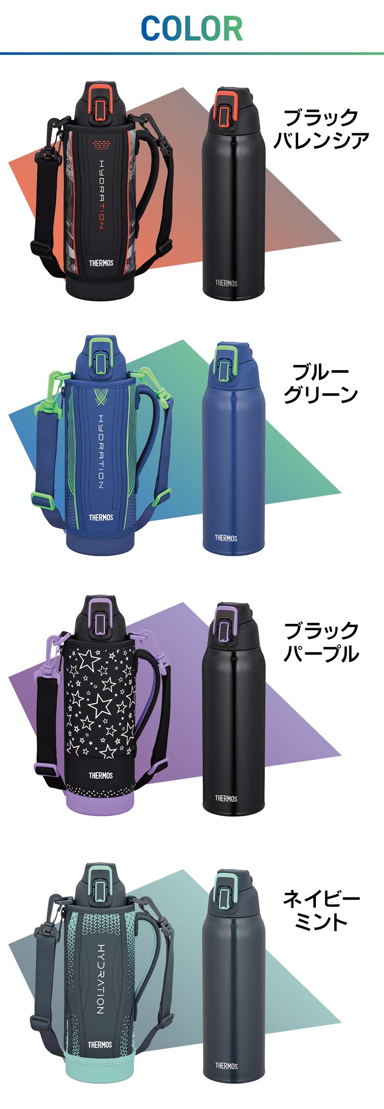 サーモス サーモス 真空断熱スポーツボトル 1L FHT-1002F BKPL 全4色【プラザセレクト】5