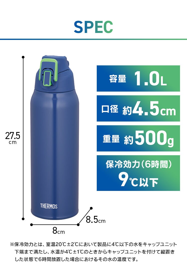 サーモス サーモス 真空断熱スポーツボトル 1L FHT-1002F BKPL 全4色【プラザセレクト】6