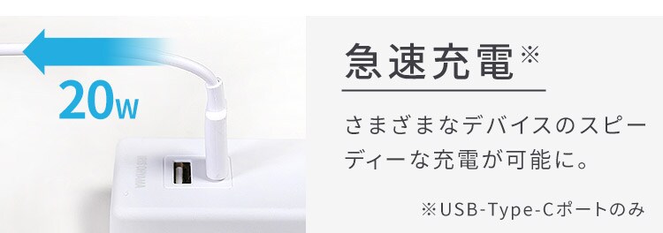 電源タップ 2口 USB充電ポート付き 2m 節電 TPU-22AC-W アイリスオーヤマ1