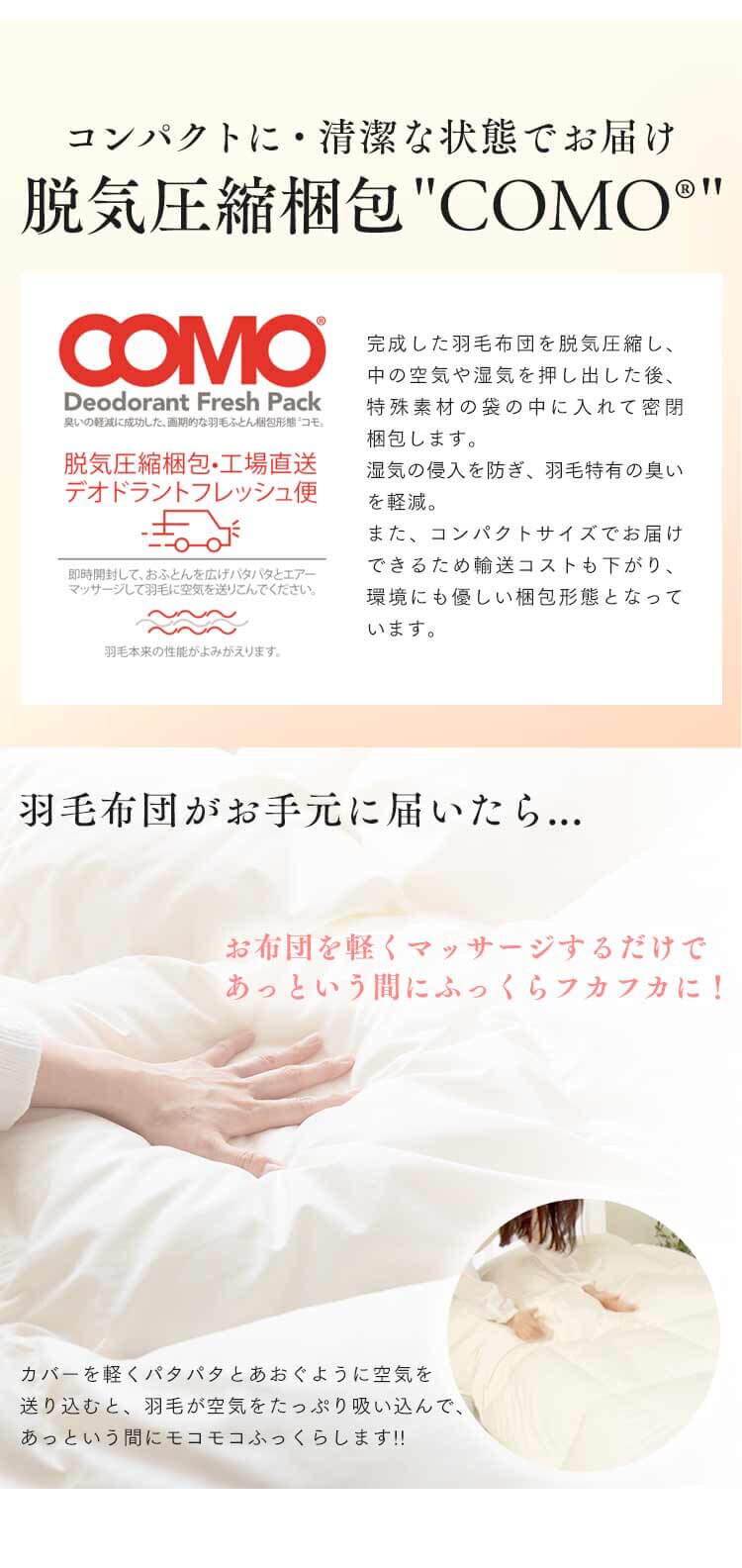 羽毛布団 シングルロング WDD85% 300dp 1.0kg ベージュ13