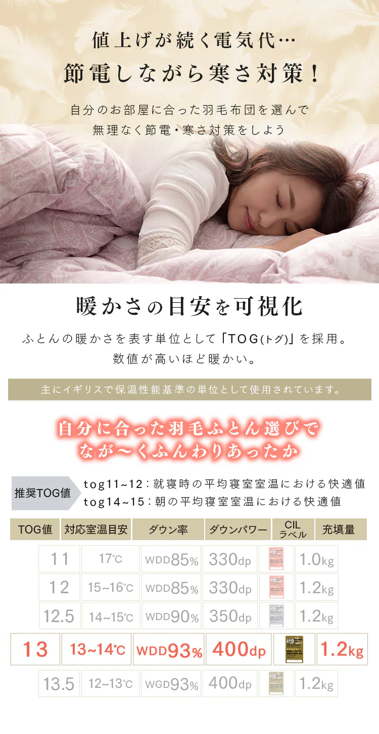 羽毛布団  WDD93% 1.2kg セミダブルロング 【直送】 【プラザセレクト】3