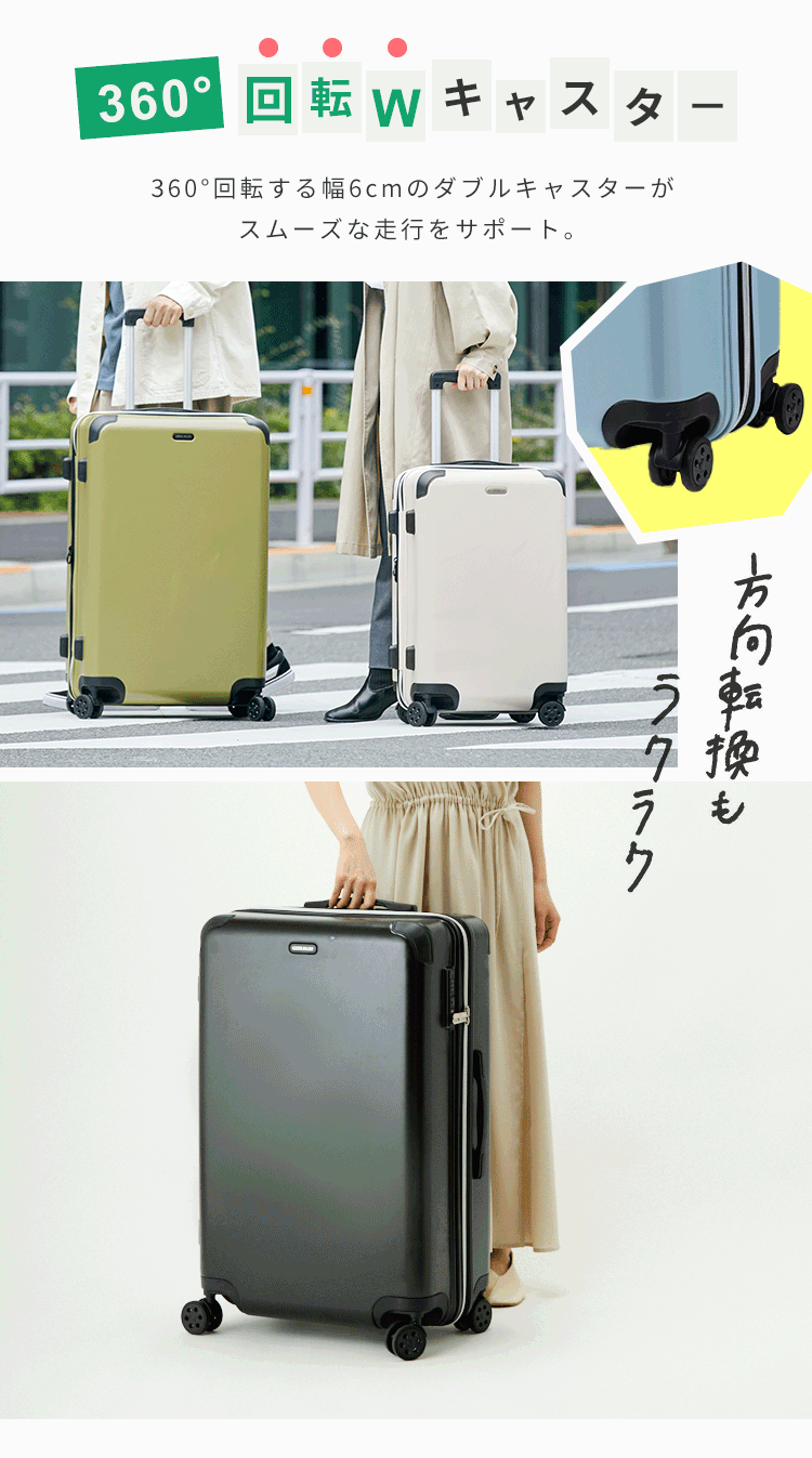 スーツケース レジェンドウォーカー Lサイズ 82〜96L 7泊以上 ダブルキャスター 拡張機能付き 5515-70 ブラック8