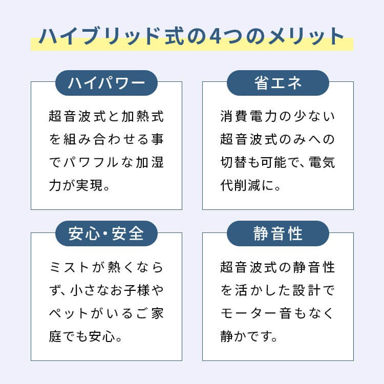 加湿器 ハイブリット式 木造24畳 / 洋室24畳 上給水 タンク容量4L Hanx-Home HA-H07B ブラック6