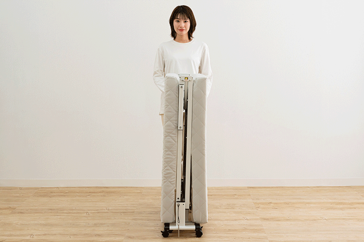 ベッド セミシングル 折り畳み 42段階リクライニング 厚さ10cm ライトグレー1