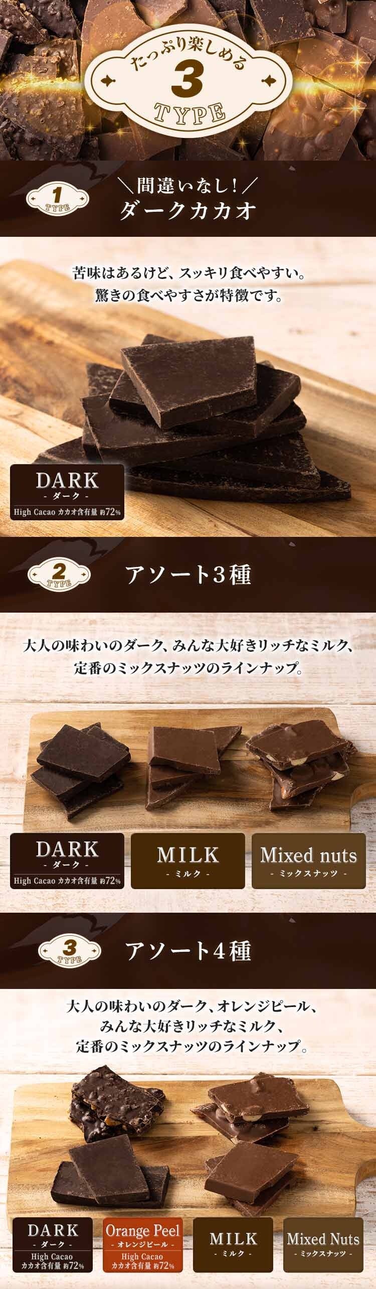 割れチョコ 300g ダークカカオ72％ 【代引き不可】5