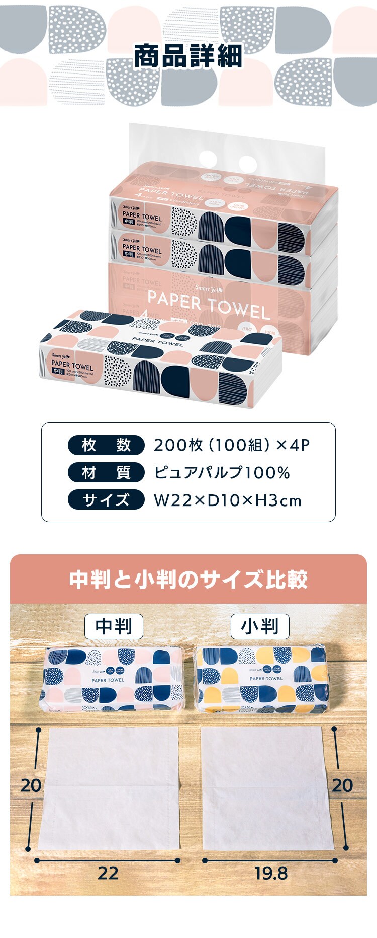 ≪14％OFF≫【3個セット】ペーパータオル 4パック×3個セット スマートエール4