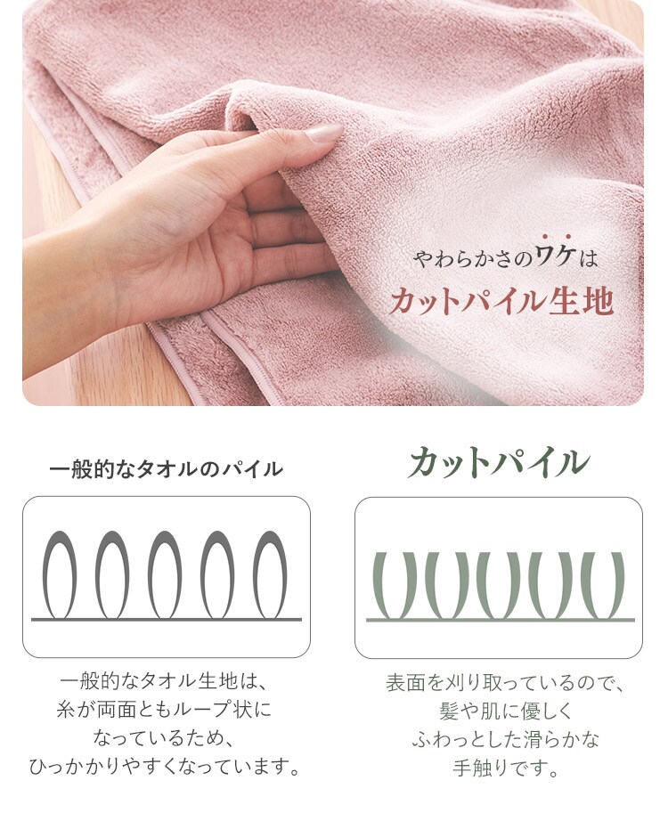 【1枚】 ヘアードライタオル スモーキーピンク【代引き不可】2