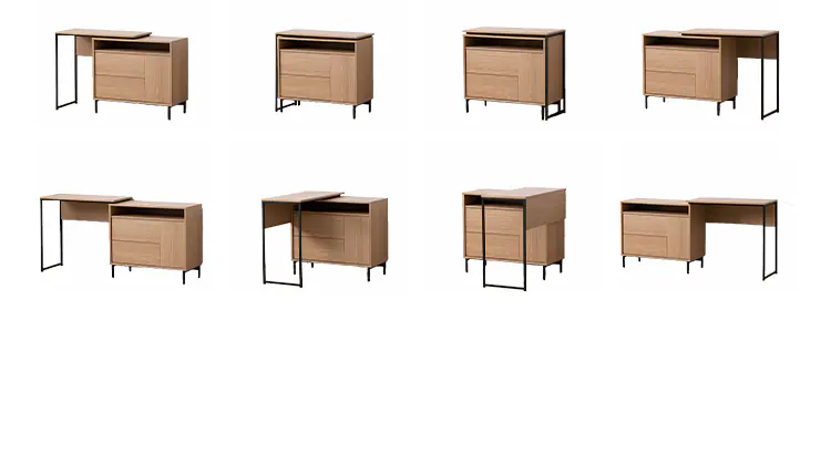 机 デスク スライドチェスト SLCD-790 カフェウォールナット6