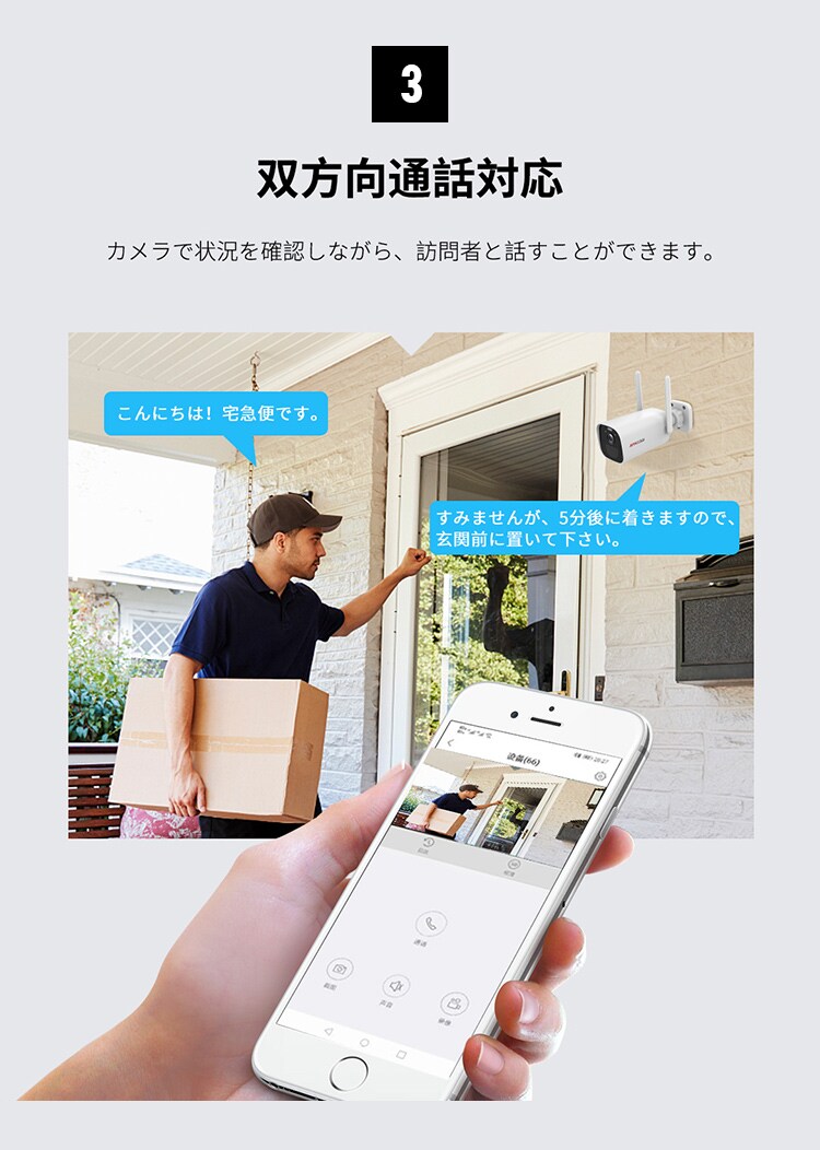 バッテリーIPカメラ+ソーラーパネルセット 白【前払い不可】【代引き不可】【同梱不可】4