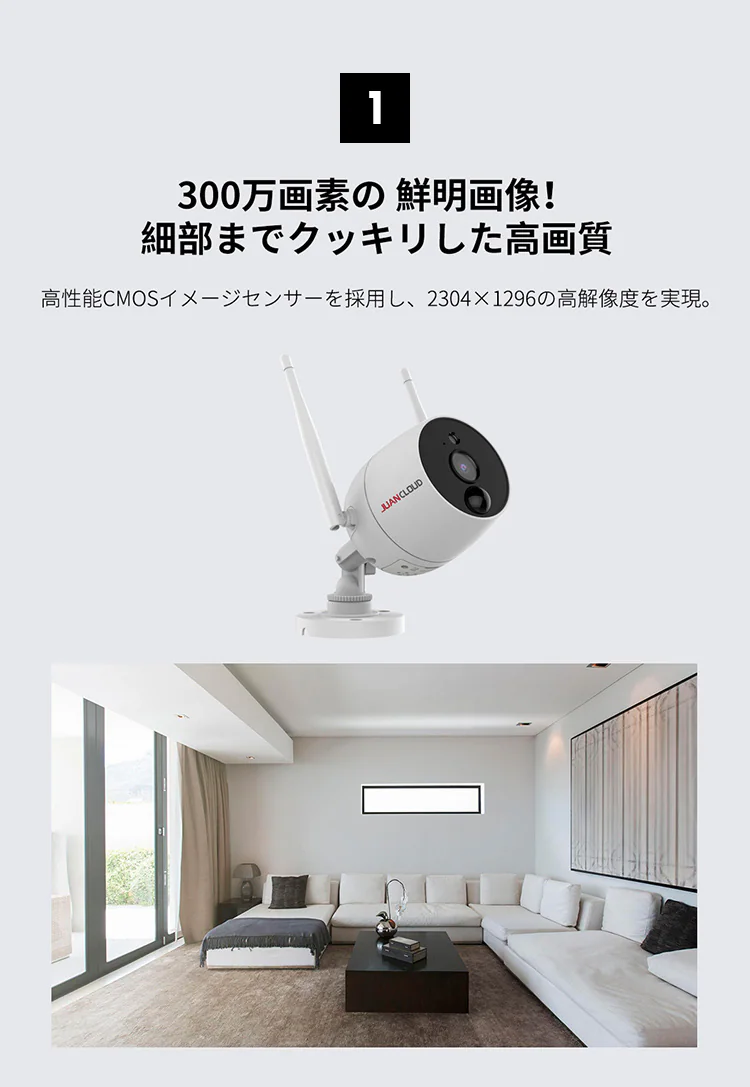 Wi-Fiネットワークカメラ10局レコーダーセット 白2