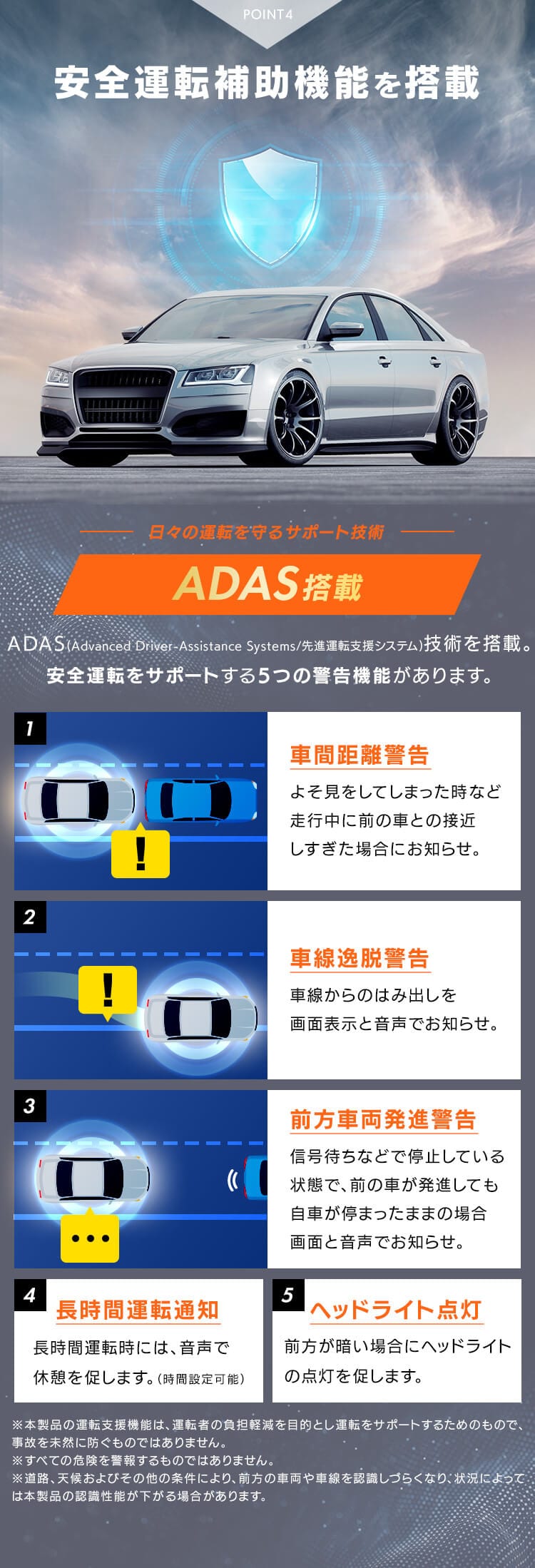 前後2カメラドライブレコーダー7