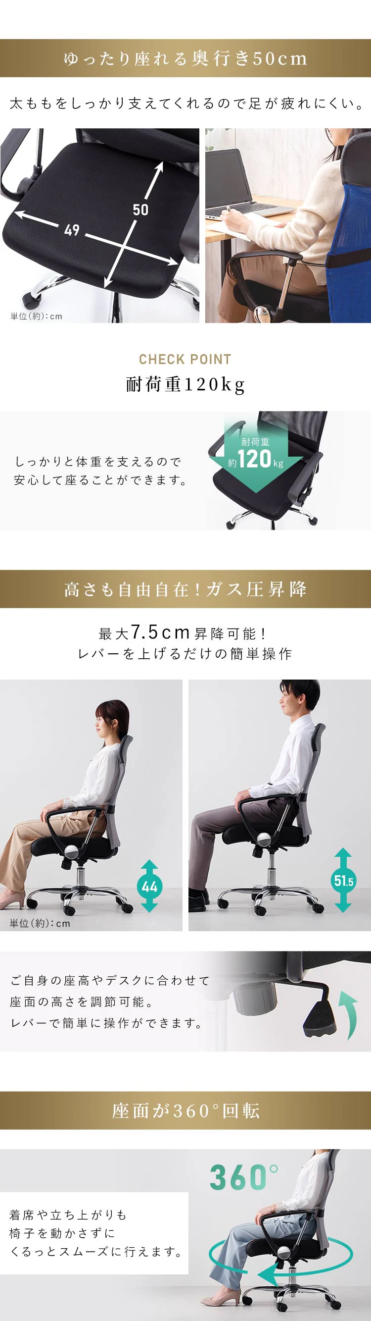 椅子 チェア オフィス 低反発 肘付き OFC-MHM グレー  7
