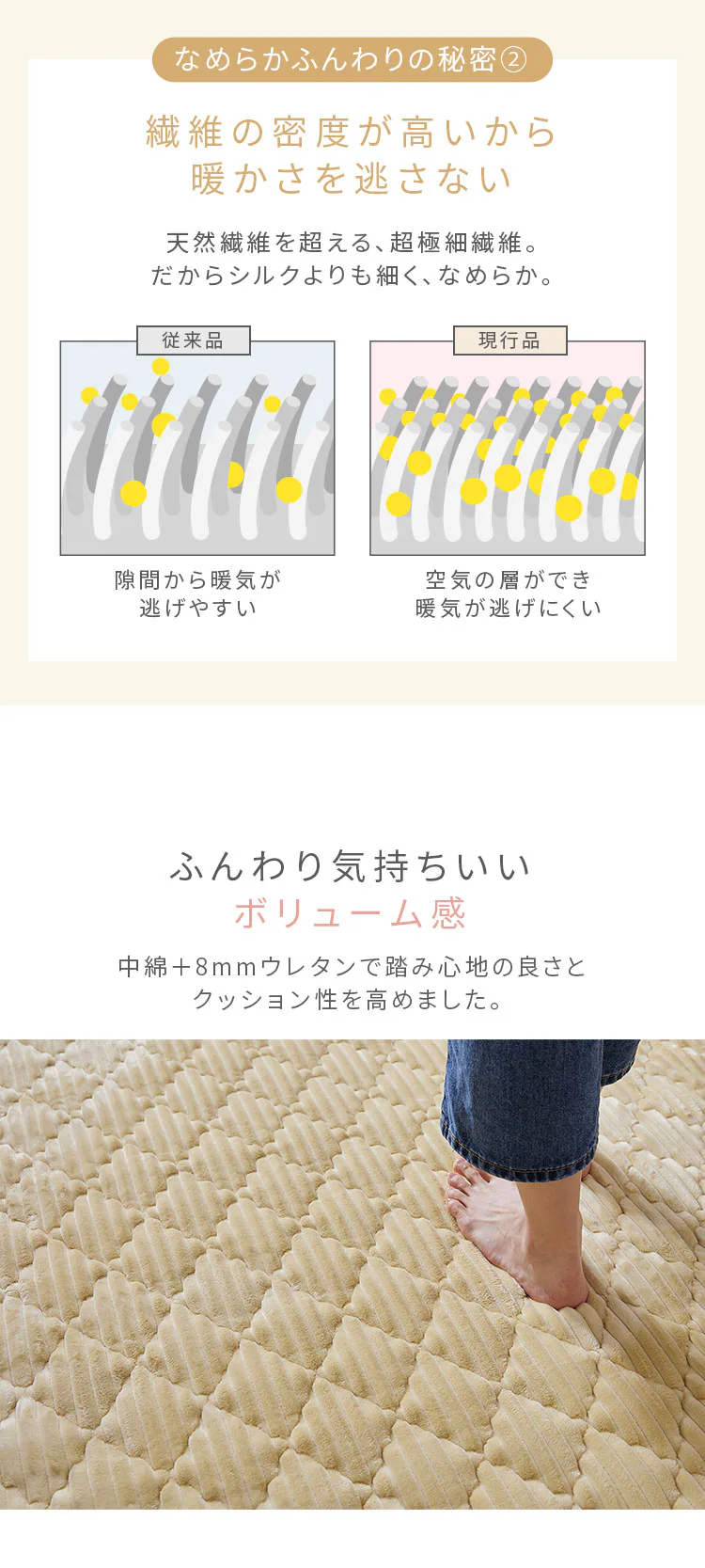 フランネルラグ(針抜き) 130×190cm スモーキーグリーン【プラザセレクト】2