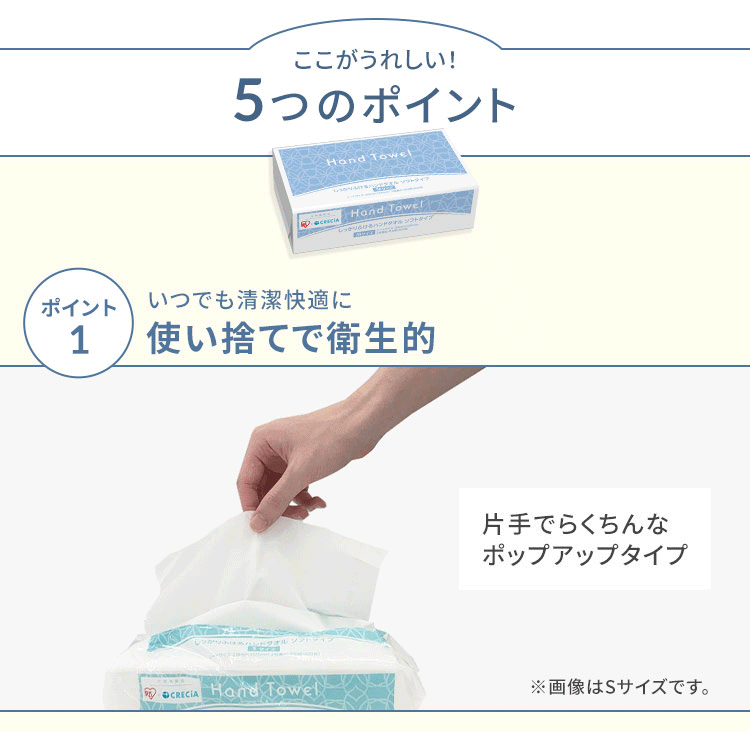 しっかりふけるハンドタオル ソフトタイプ 2枚重ね 200組（400枚）Mサイズ2