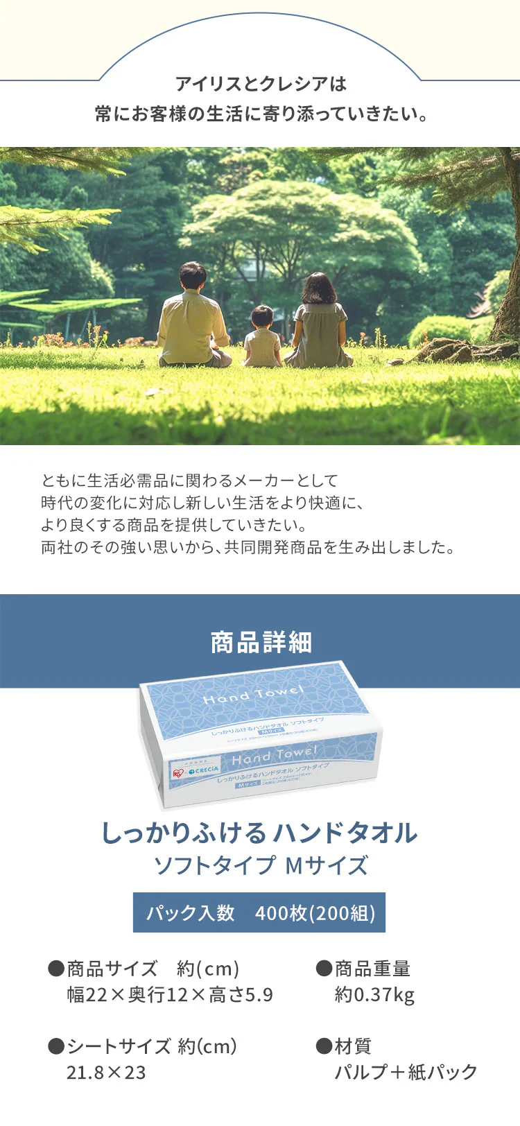 ハンドタオル 1パック Mサイズ 日本製紙クレシア4