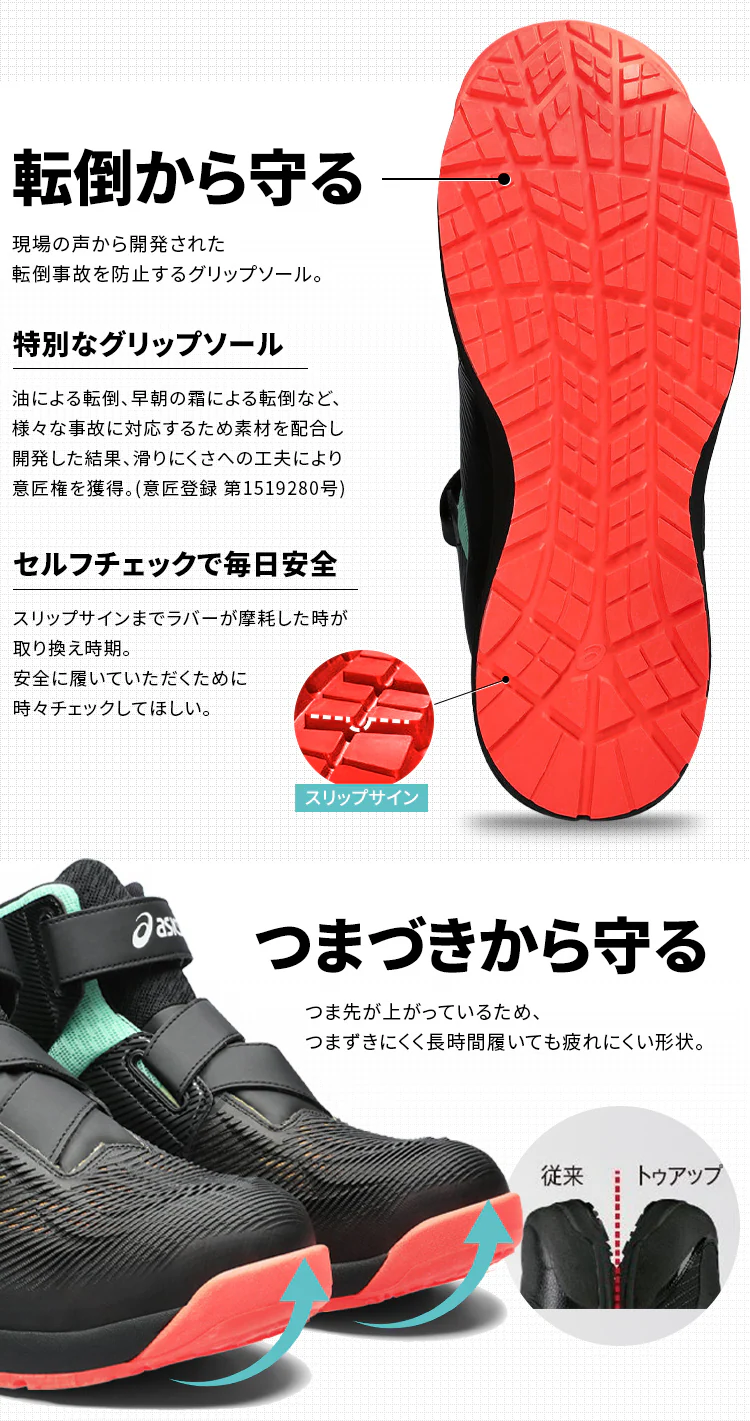 アシックス WINJOB CP120 UTSUROI 25.0-28.0cm ブラック×ホワイト2