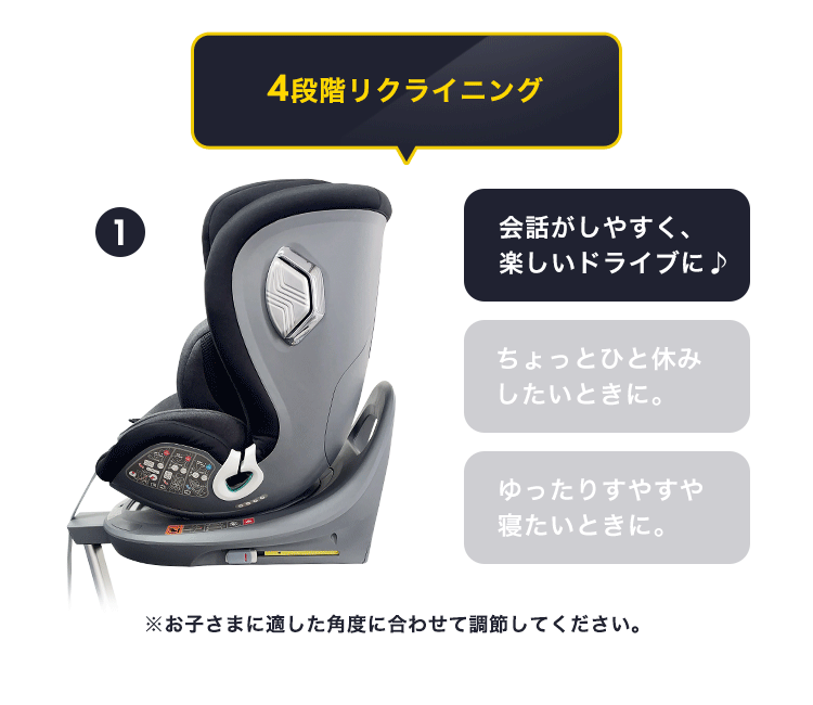 チャイルドシート ISOFIX回転式(アーム付き) 1200311092 ダークブラック7