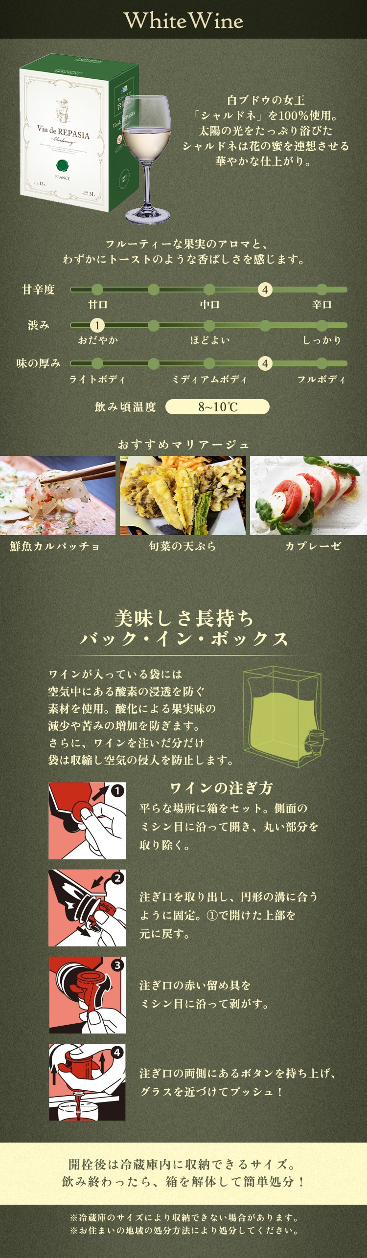 【訳あり】Vin de REPASIA Rouge フランス赤ワイン×2&白ワイン×2セット3L BIB 2