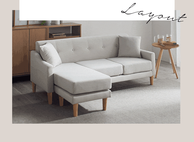 ソファ 3人掛け カウチソファ CCS-3S ライトブラウン ソファ 3人掛け カウチソファ レイアウト自由自在 CCS-3S グレー