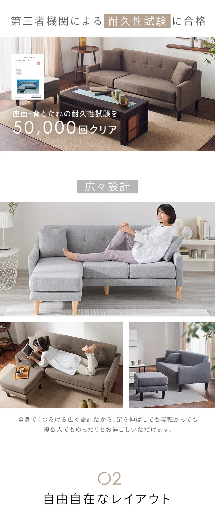 ソファ 3人掛け CCS-3S ダークグレー5