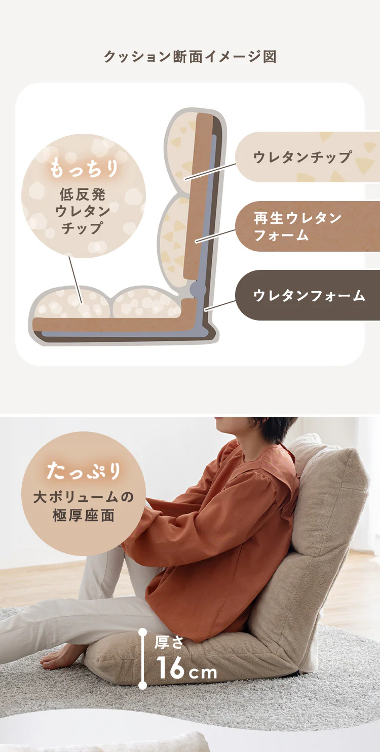 座椅子 NFC-C ベージュ3