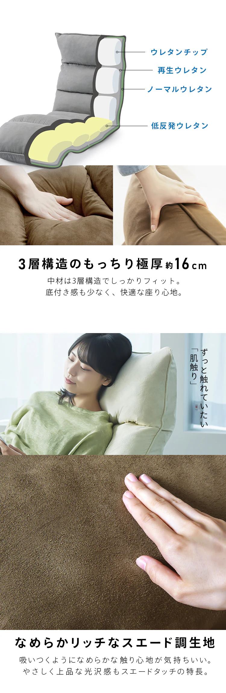 座椅子 NFC-02 アイボリー【プラザセレクト】5