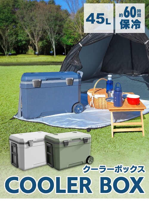 クーラーボックス 45L ハードタイプ IS-HCB45-WH ホワイト 7263518 