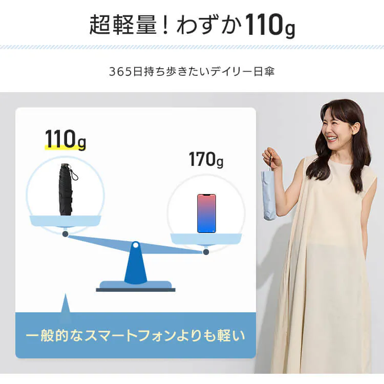 日傘 超軽量 折り畳み傘 UVカット 晴雨兼用 23-353 全3色【プラザセレクト】1