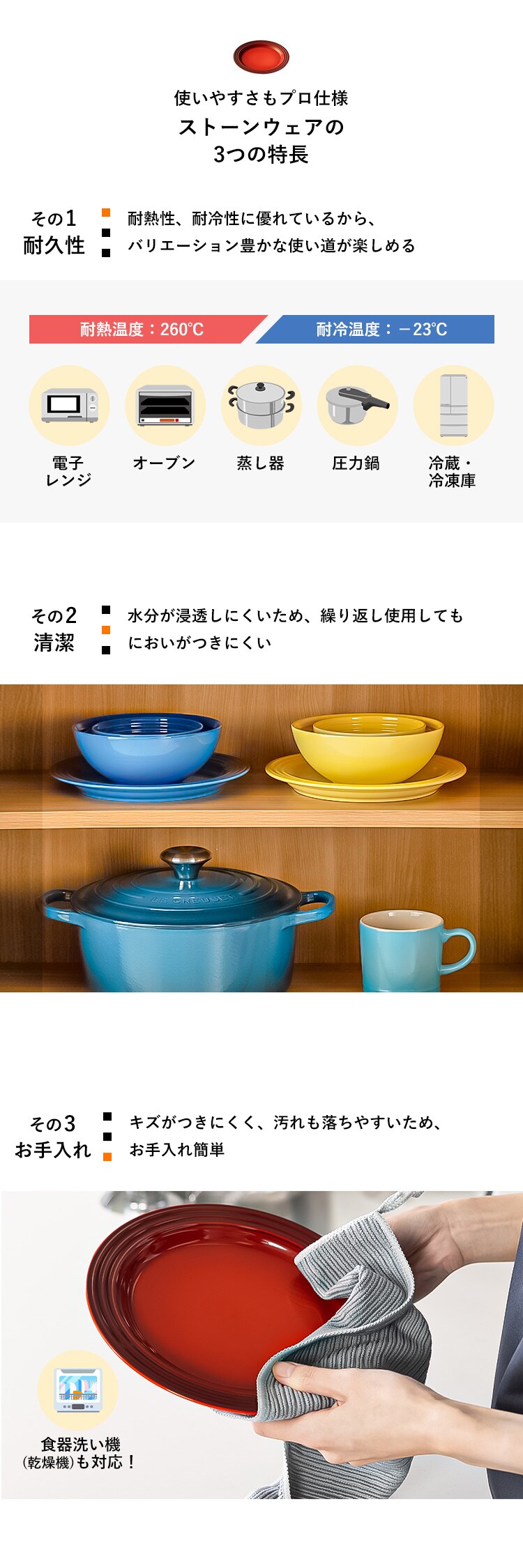 鍋 IH/ガス火 20cm 2.4L + お皿 22cm ル・クルーゼ オレンジ6