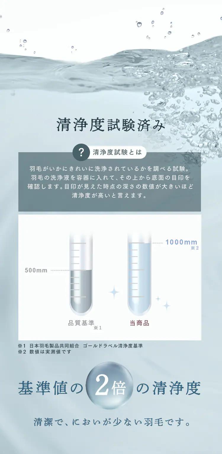 羽毛布団 シングルロング WDD80% 300dp 1.0kg アイボリー3