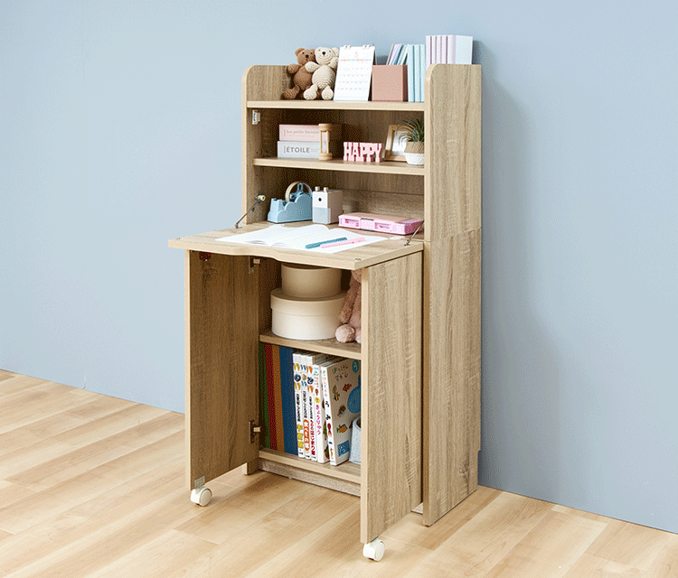 学習机 勉強机 幅60cm 折りたたみ FJ-027-IR ウォールナット3