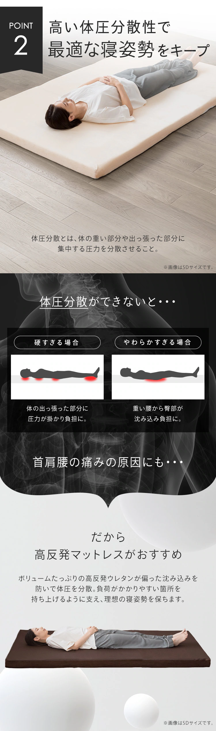 マットレス シングル 高反発 厚さ7cm ウレタン ブラウン2