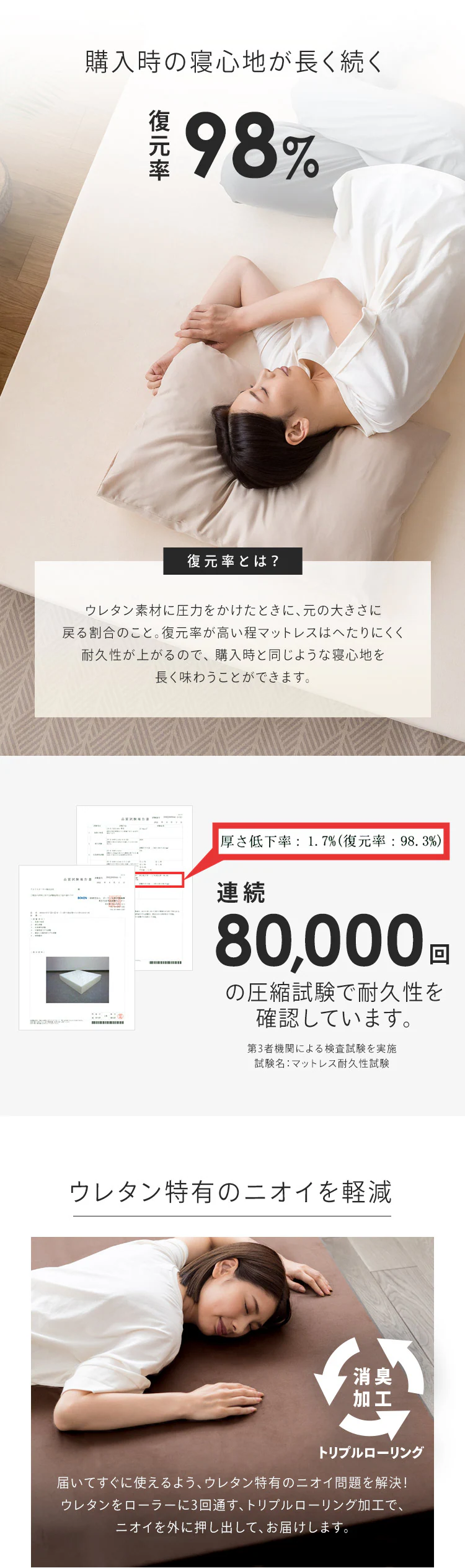 マットレス シングル 高反発 厚さ7cm ウレタン ブラウン4