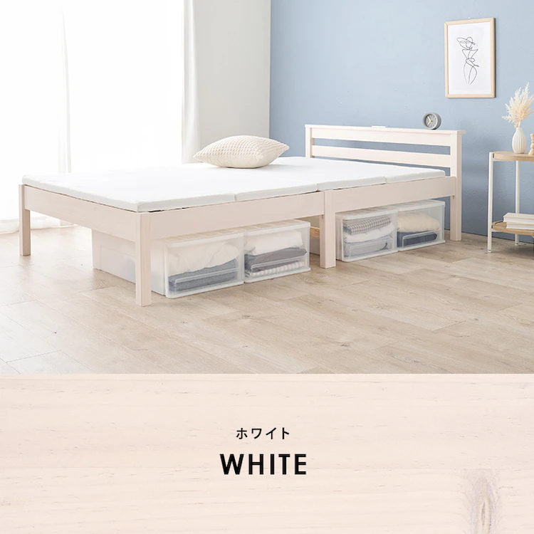 ベッド セミダブル 3分組立 ネジ無し ライトブラウン【時間指定不可】【代引き不可】15