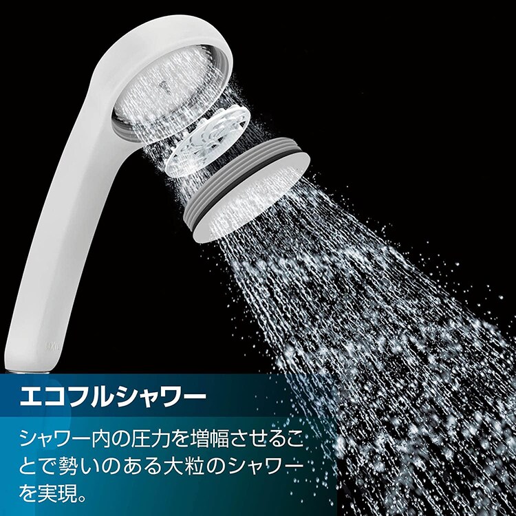 水栓 蛇口 バス用水栓 サーモスタット付 エコフルシャワー 防カビホース 昇温防止 メッキ LIXIL リクシル 取付ピッチ可変対応 RBF-822 4