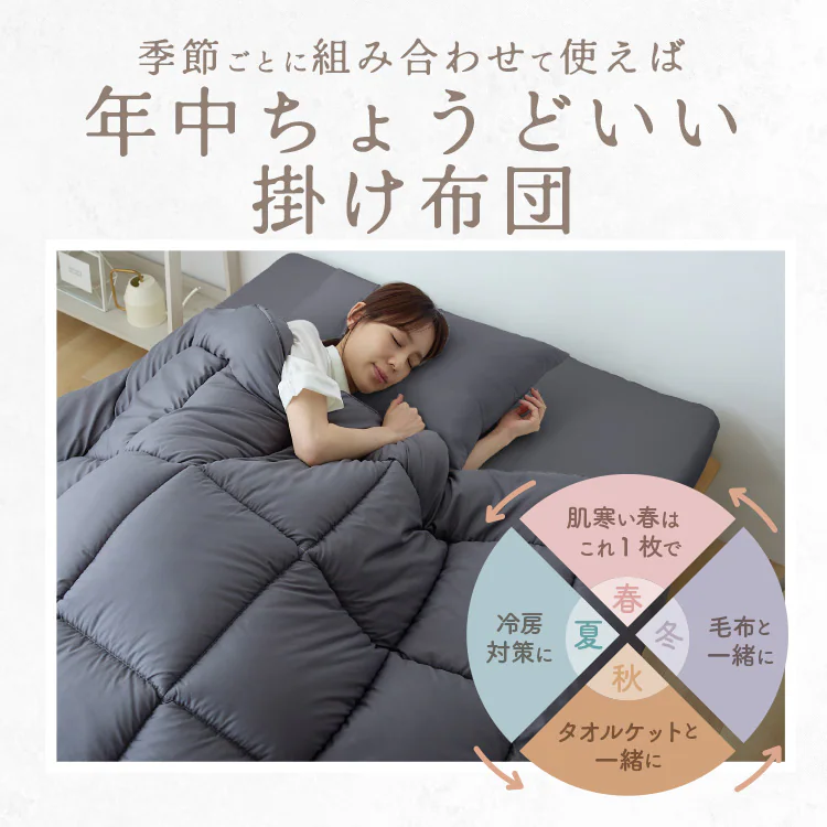 【50%OFFクーポン】オールシーズン清潔掛け布団 S ホワイト【プラザセレクト】【前払い不可】【代引き不可】【同梱不可】1