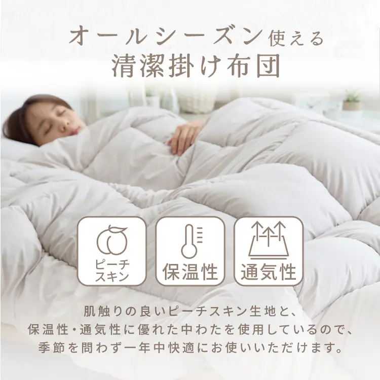 オールシーズン清潔掛け布団 D ホワイト【プラザセレクト】2