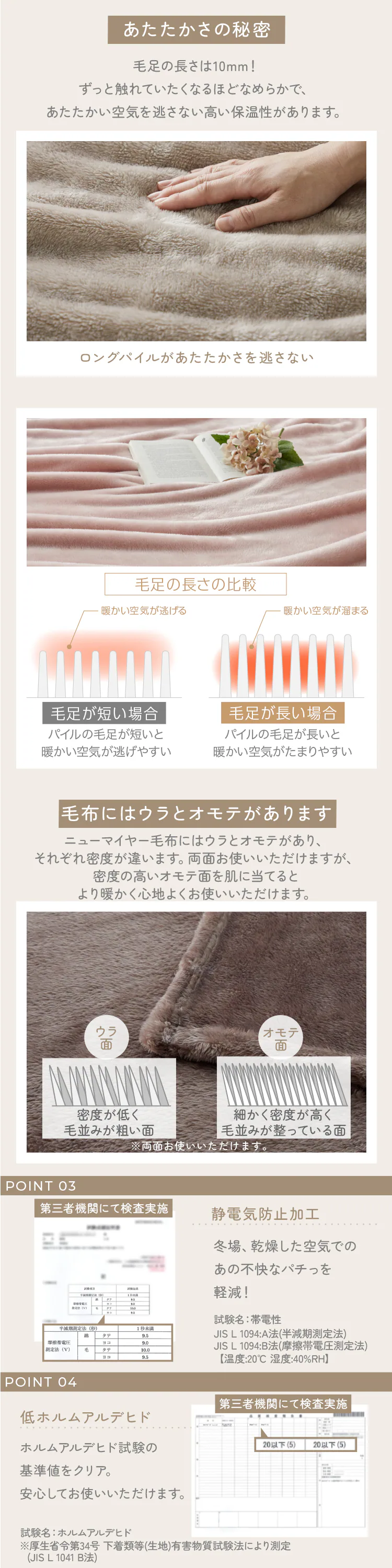 毛足ながい ボリューム毛布 ダブル グレージュ【プラザセレクト】1