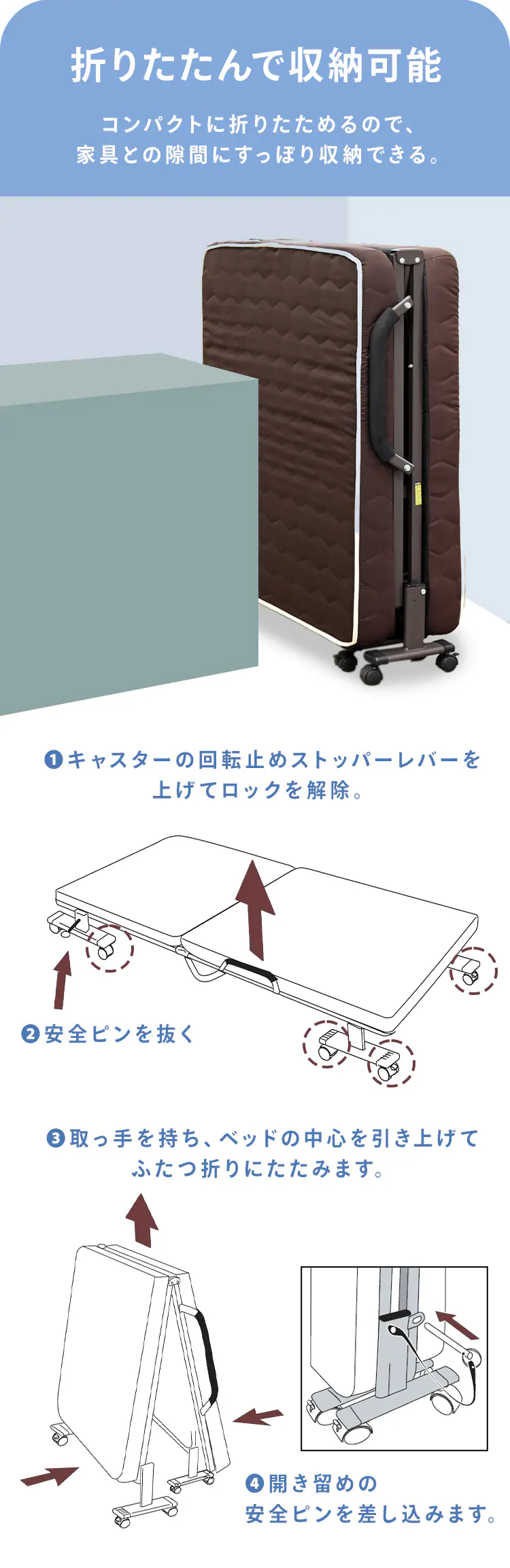 【数量限定】ベッド シングル 電動ベッド 折りたたみ 低反発 組立不要 ダブルリクライニング DE90-T10BR サンエム【代引き不可】【前払い不可】2