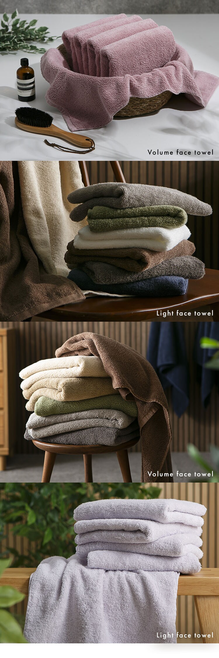 ボリューム吸水 フェイスタオル 5枚セット ホワイト【プラザセレクト】5