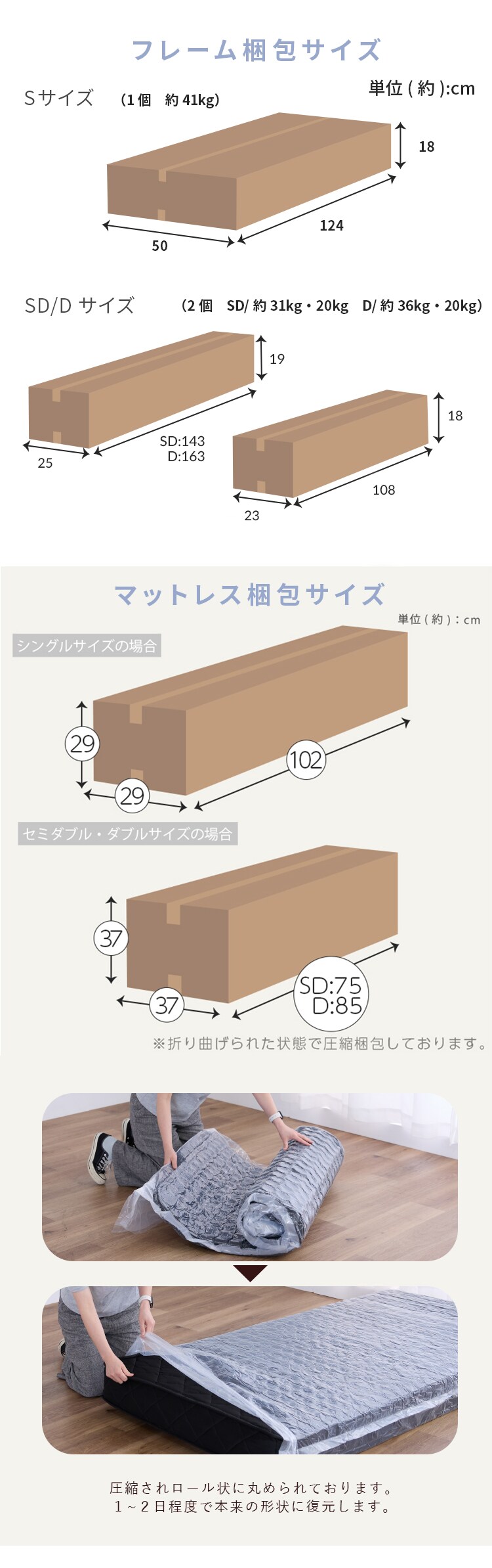ステージベッド ポケットコイルマットレス セット SD グレージュ/(ボンネル)ブラック【プラザセレクト】7