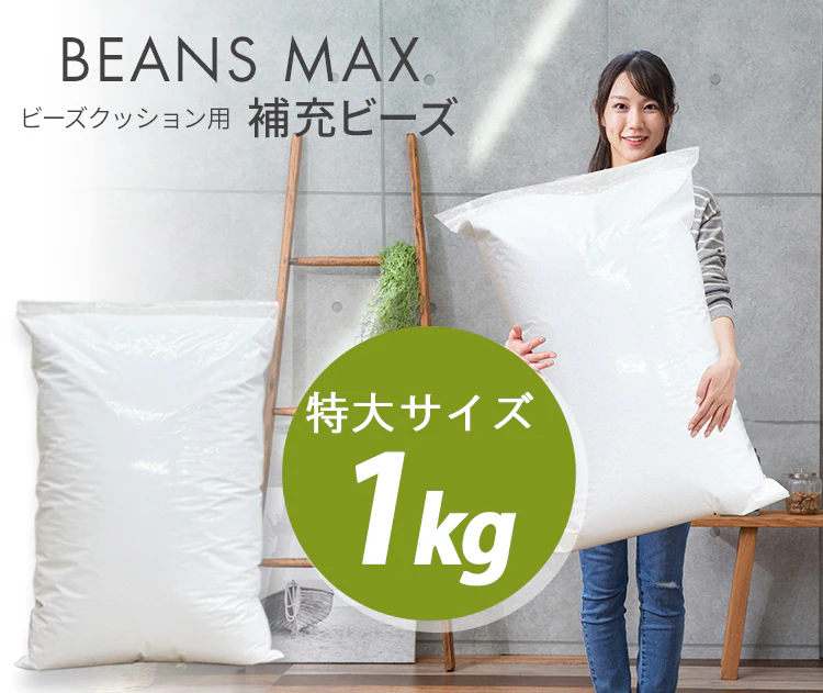 ビーンズMAX 補充用ビーズ 1000g ホワイト 【プラザセレクト】0