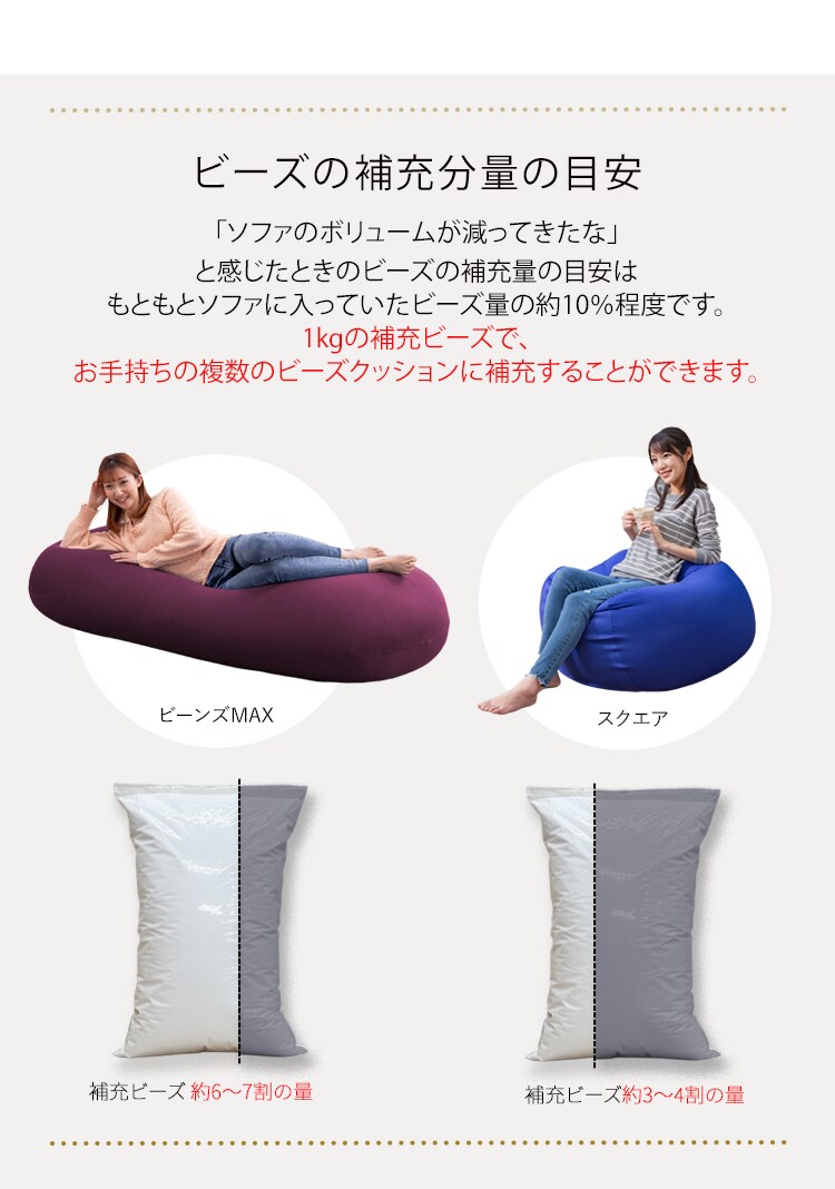 ビーンズMAX 補充用ビーズ 1000g ホワイト 【プラザセレクト】2