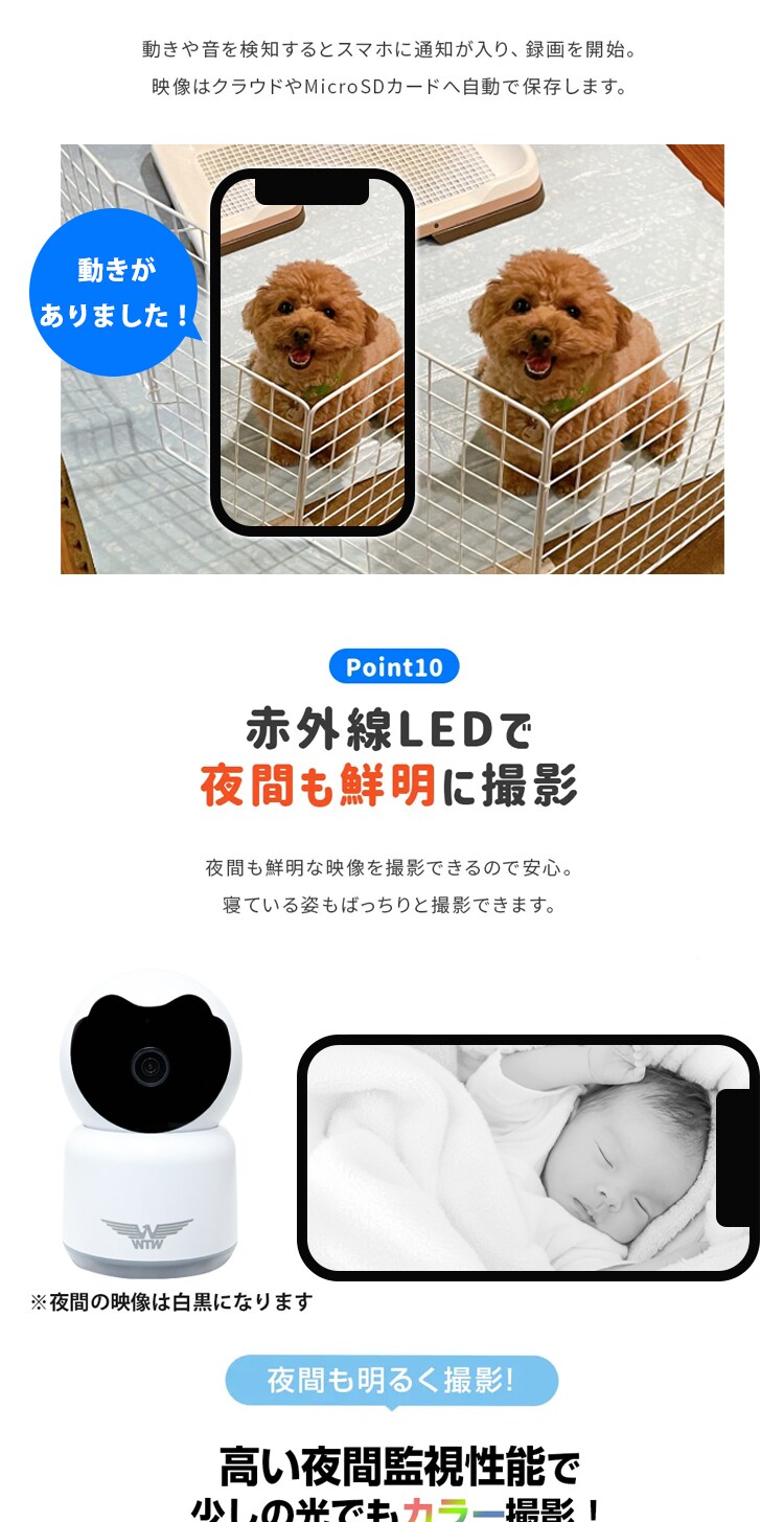 塚本無線 ペットカメラ みてるちゃん猫 23 温度計 WTW-IPW268TTW-5 【プラザセレクト】6