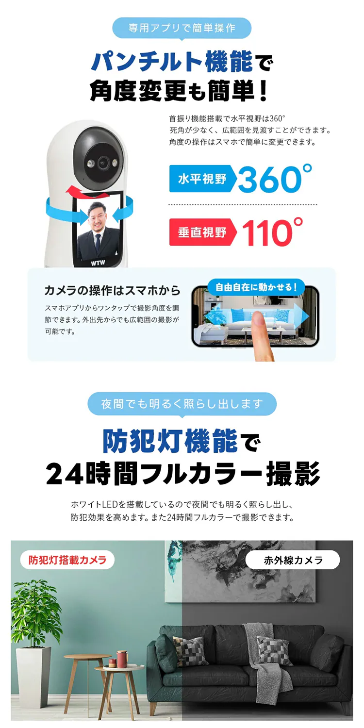 塚本無線 見守りカメラ モニター搭載でビデオ通話可能 WTW-E2885M 【プラザセレクト】1