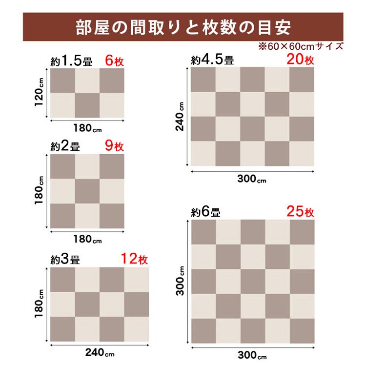 オカ ピタプラス ジョイント キッチンマット 60&times;60cm 10枚組 オレンジ13