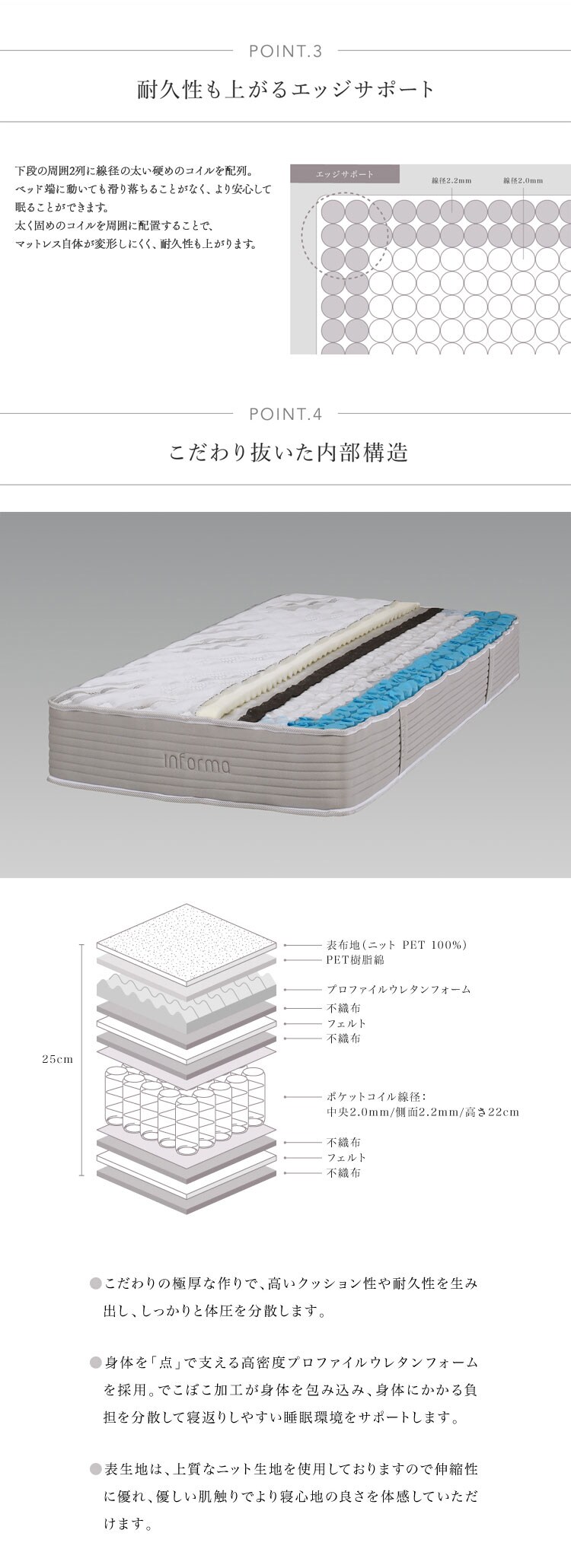 マットレスEXE-250 S 【時間指定不可】【代引不可】【同梱不可】【プラザセレクト】2